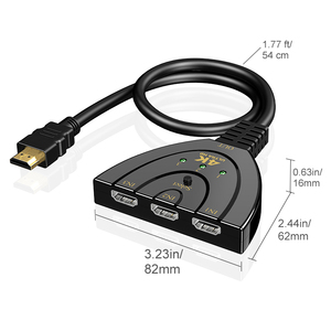 3ポート4K HDTVスプリッターフルHD 4Kサポート3-in-1セレクターモニターコンピューター用PVCジャケットプロジェクター用在庫あり - Product Image 3