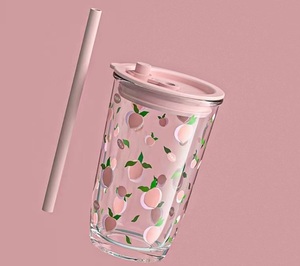 ガラス製品ホット販売自動回転コーヒーカップクリエイティブストローカップ<span class=keywords><strong>V</strong></span>字型グラスカップストロー付き
