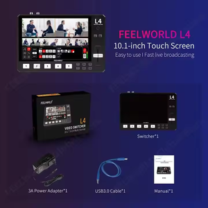 USD452 Free Ship L4 Multi-camera <strong>Video</strong> Switcher Mixer 10.1&quot;Touch Screen USB3.0 Fast Streaming - Product Image 3