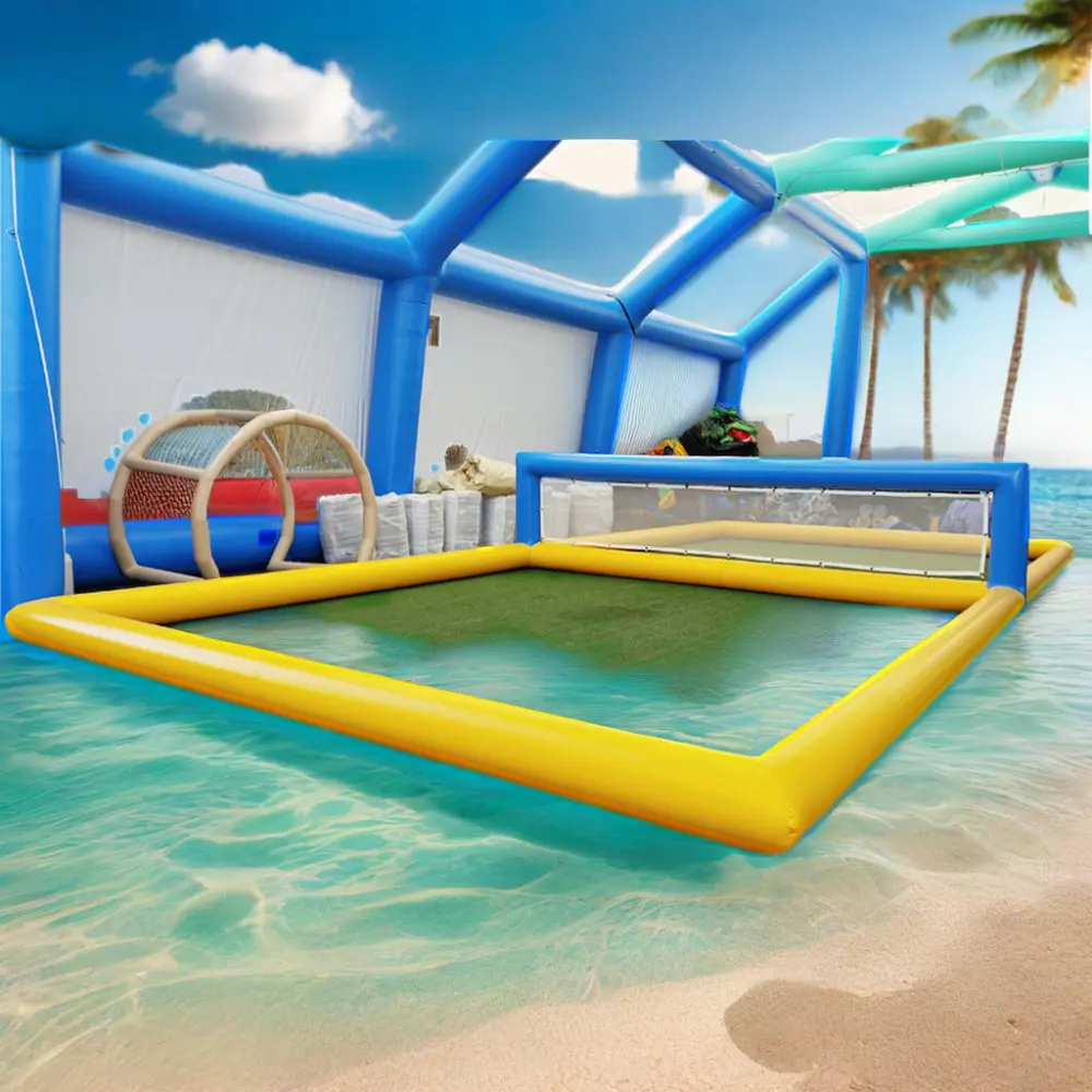 Juego de voleibol de agua inflable de vinilo de PVC Unisex para piscina modelo de mar o playa con soplador Moq 1 pieza