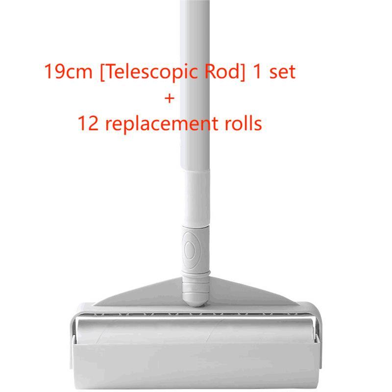 Blanco - Varilla telescópica de 19 cm, 1 juego + 12 rollos de repuesto.