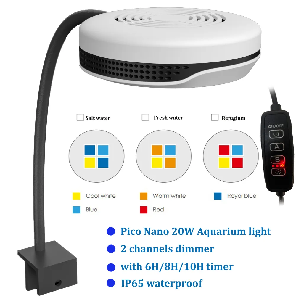 Spectra aqua 20 LED luce acquario 20W potenza per acquario mini luce sale fresca e refugium lampada con timer e dimmer
