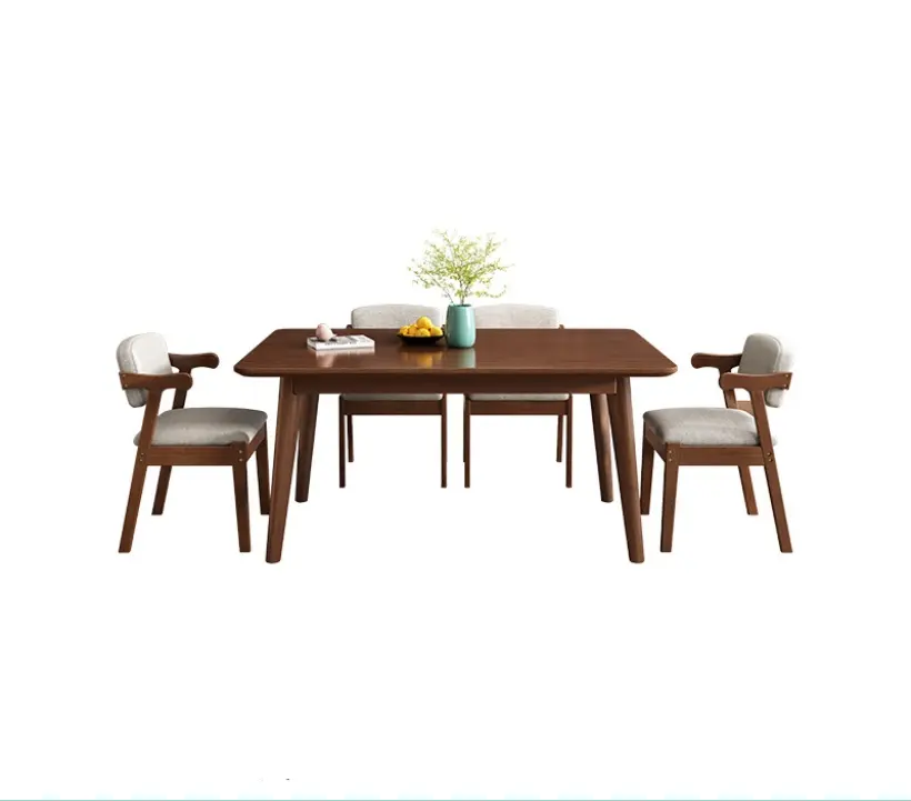 Hiện đại sang trọng phong cách mới nhà phòng ăn đồ nội thất walnut bàn ăn gỗ bàn ăn đặt