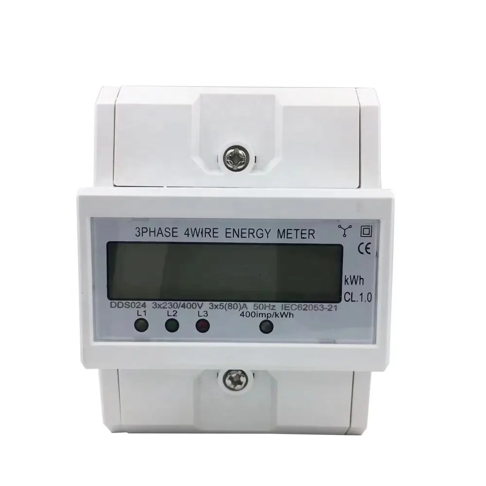 DDS024 80A 230V/400V 50Hz Anzeige Haushalt 3 Phase 4 Draht DIN-Schiene Energie zähler Digitaler Leistungs monitor mit Spannungs strom