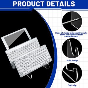 Soporte de acrílico para teclado, soporte mecánico para teclado de ordenador para escritorio, soporte transparente para teclado de 3 niveles para ordenador