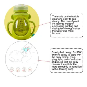 100% Eco-friendly 2 <strong>in</strong> <strong>1</strong> Baby Glass <strong>Bottle</strong> With Silicone Ball Lid Wholesale Glass Baby <strong>Bottle</strong>