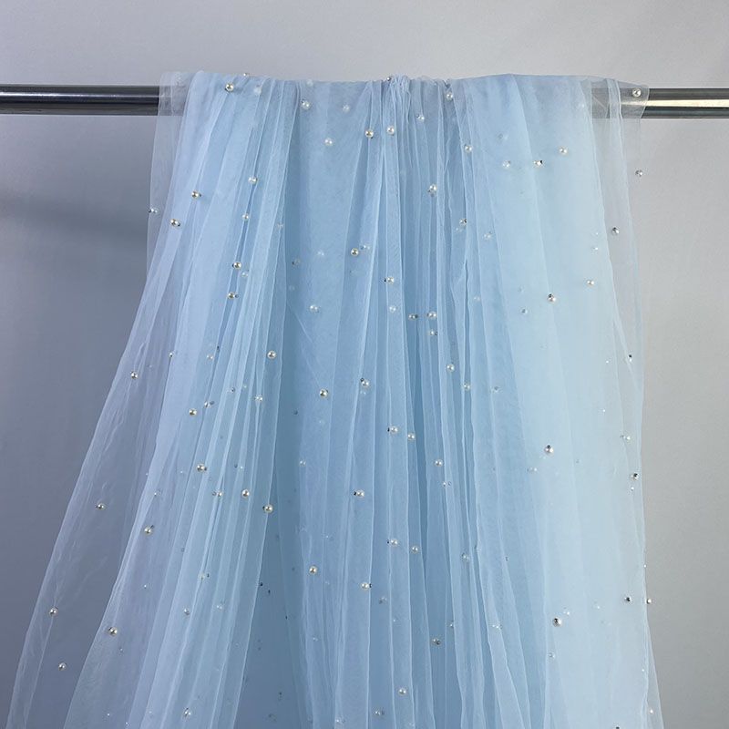 aqua blue highlight white beads