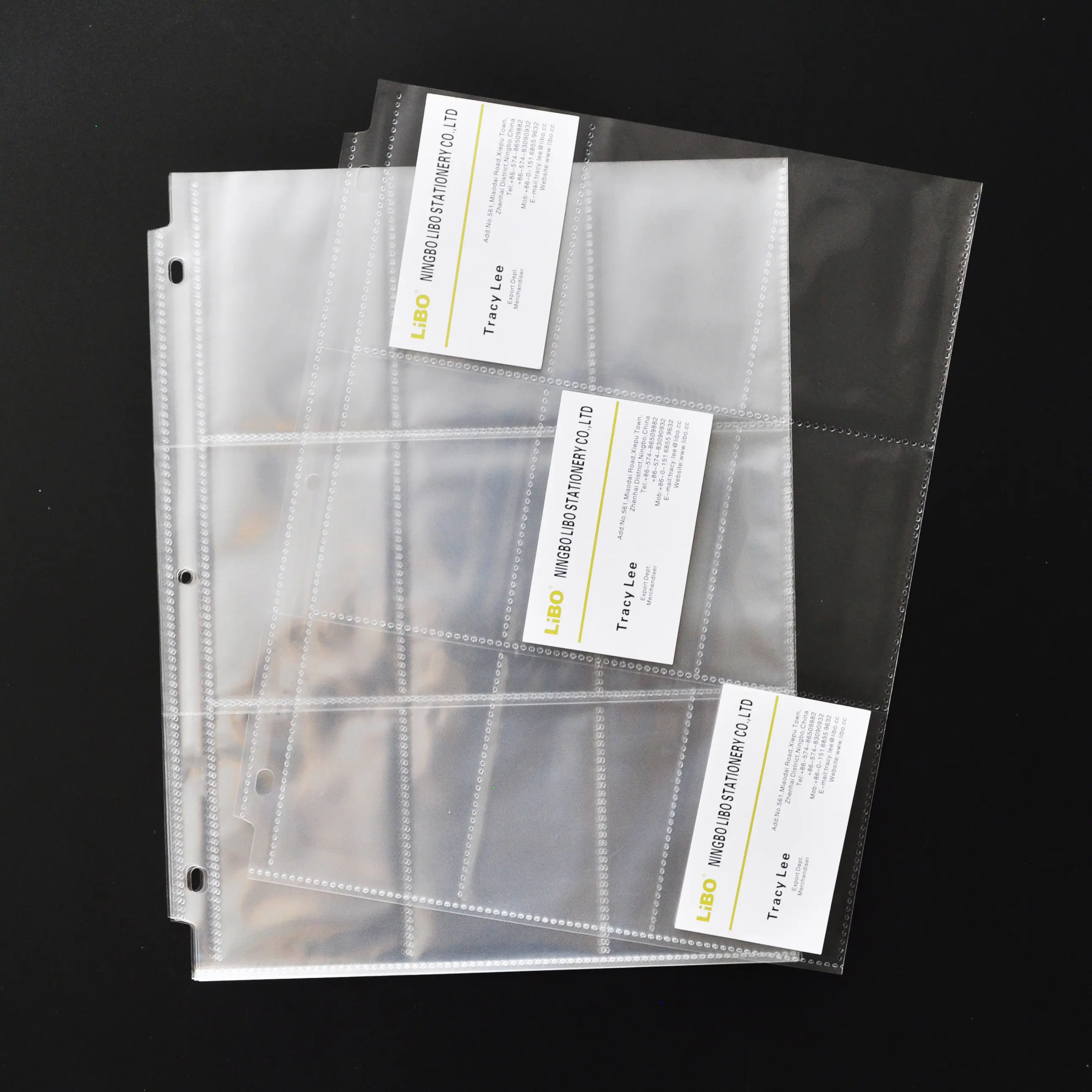 3 Löcher 9-Tasche durchsichtige Plastik-Spielkarte transparente PP-Poly-Nachlasskarten-Bindende Hülsen mit 9 Innentaschen