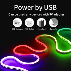 Neon rgb işık 5M LED peri işıklar, müzik Sync RGB renk değiştiren LED işıkları ile yatak odası doğum günü partisi dekor için App kontrolü - Product Image 2