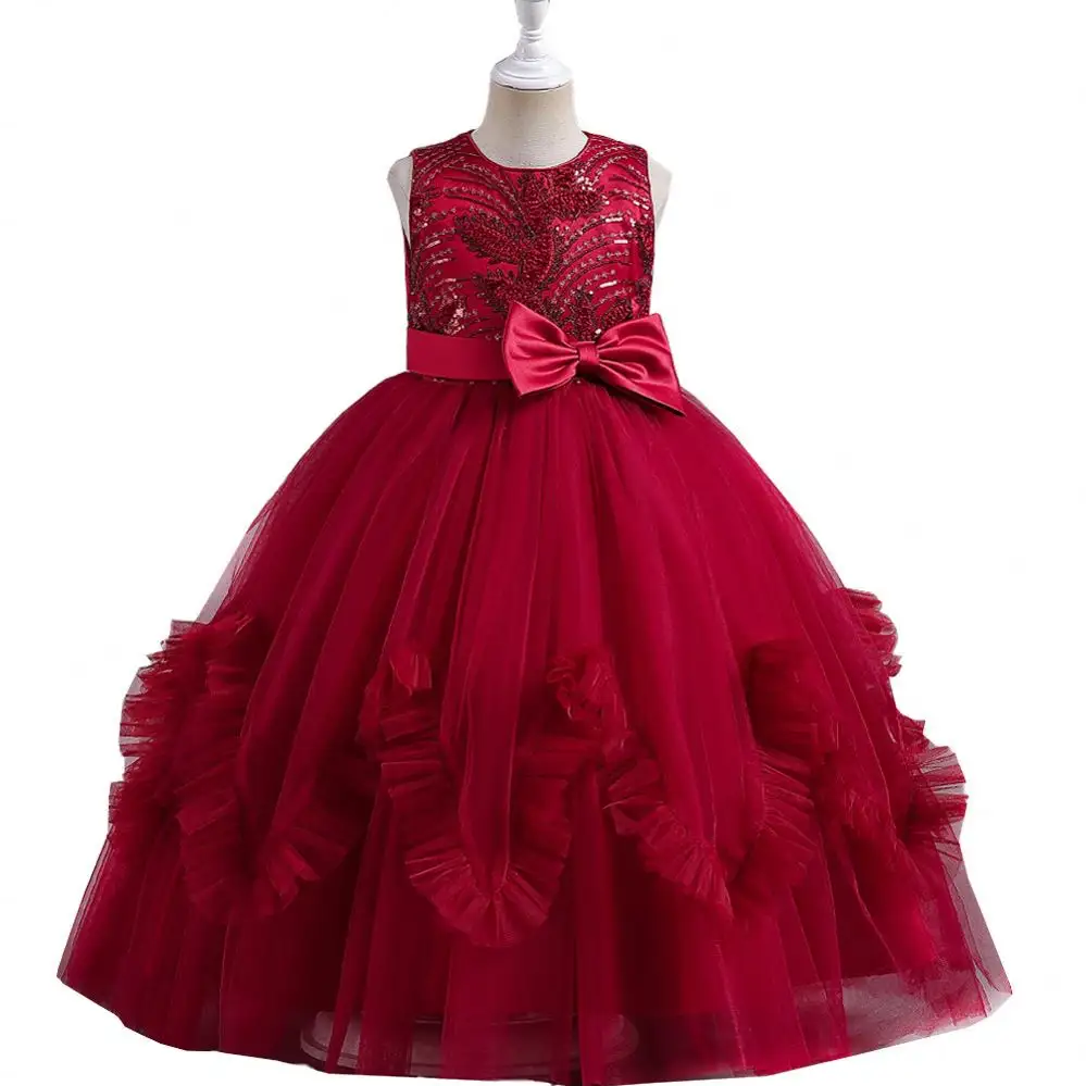 New Style Sleeveless Princess Dress for Girls and Younger Embroidery Design for Parties and Special Occasions