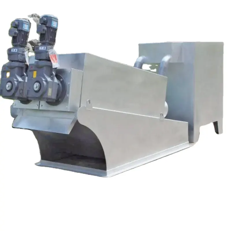 Máquina deshidratadora de lodo de prensa de tornillo de estiércol de vaca de suministro de fábrica para tratamiento biológico de aguas residuales