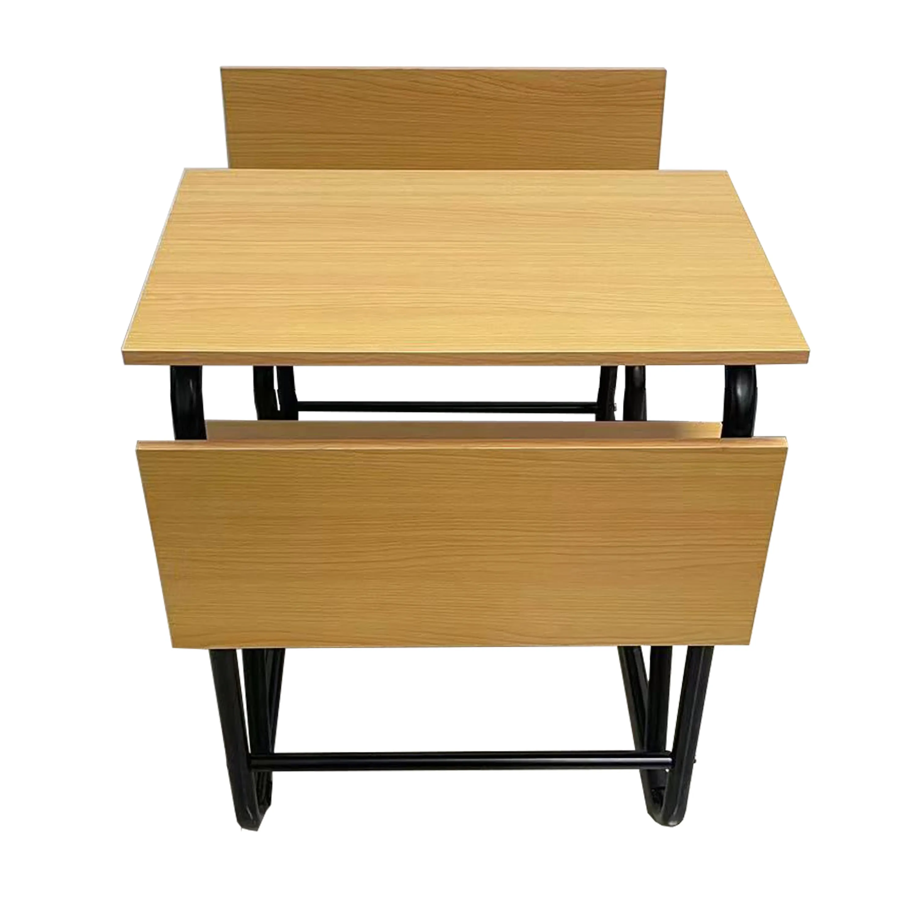 Muebles personalizados de escritorio para escuela, conjunto de silla y mesa doble para estudiantes de Asia oriental y África Central, venta al por mayor