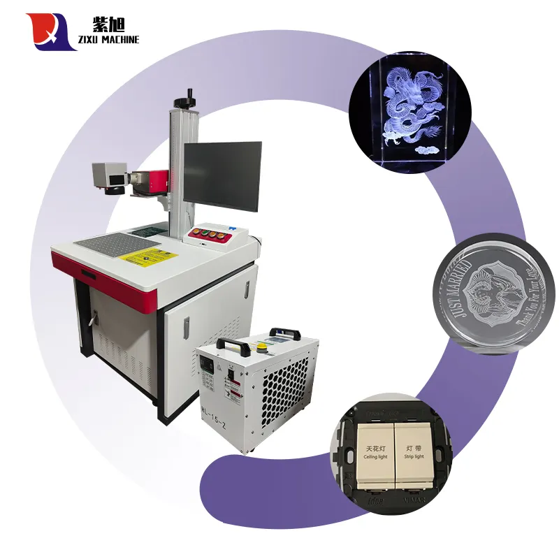 ZIXU 3W 5W JPT UV लेजर मार्किंग मशीन टम्बलर मेटल कीबोर्ड ग्लास पीसीबी PE मार्किंग QR कोडिंग लेजर उत्कीर्णन मशीन