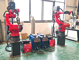 Industriale 6 assi Robot braccio di saldatura Robot con posizionatore Raycus fibra/Mig Tig CO2 automatico di programmazione sistema di saldatura
