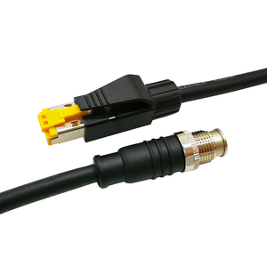 M12 konnektörüne endüstriyel Rl45 fişi X kodlu 8 Pin Cat6 Ethernet kablosu - Product Image 1