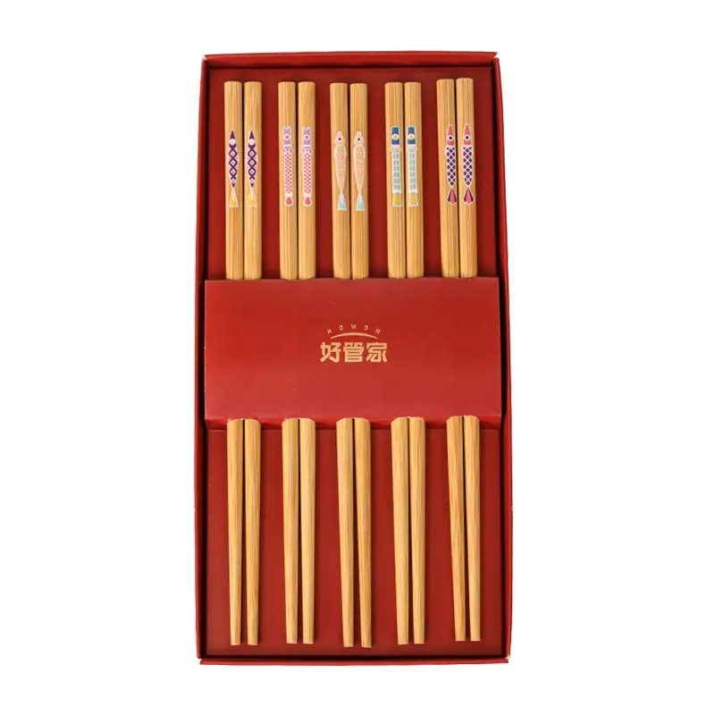 Высококлассные Персонализированные Свадебные Подарки Многоразовые китайские бамбуковые палочки для суши