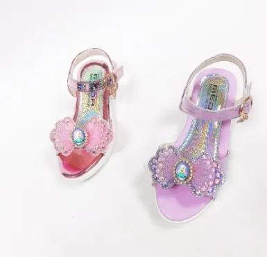 Scarpe da principessa per bambina sandali con fiocco in cristallo scarpe per bambini fantasia scarpe da cartone animato