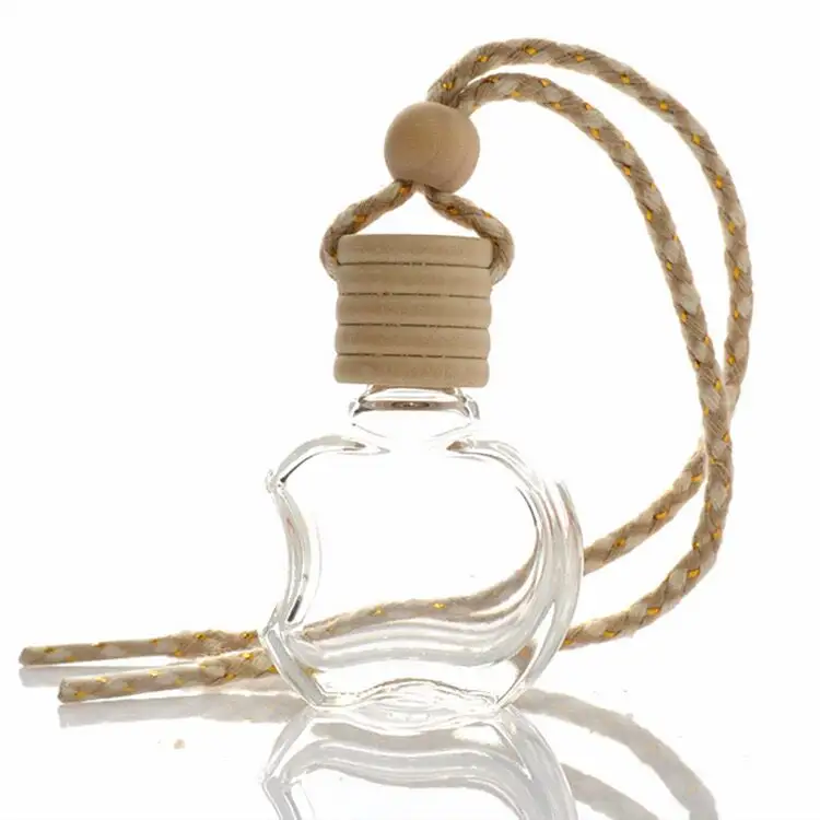 En stock bouteille de parfum multi-style en forme de pomme style pendentif 10ml bouteille de parfum de voiture diffuseur de roseau bouteille vide