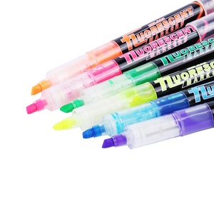 BECOL, bolígrafos Resaltadores multicolores promocionales, rotulador resaltador de punta de cincel fluorescente con logotipo personalizado para estudiantes