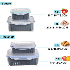 蓋付き気密フードフルーツ収納容器BPAフリー食品取り外し可能Colanders冷蔵庫オーガナイザー5個セット