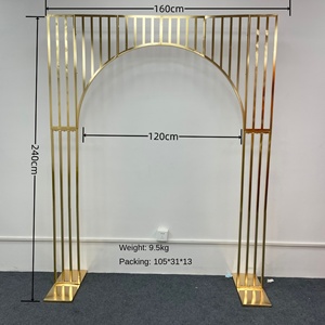 Hiện đại vàng đám cưới nền khung đám cưới ngoài trời trang trí màn hình trang trí với mạ Vàng vòm đạo cụ - Product Image 6
