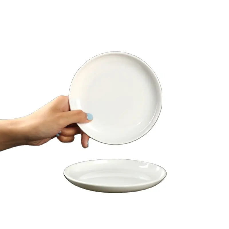 Nuovo piatto in melamina porcellana bianca rotonda commerciale Self Service stoviglie piatto per alimenti occidentale vassoio creativo e cena