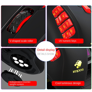 Cavo ombra sangue Mouse gioco meccanico per Computer eSport Wrangler Macro programmazione LO per Amazon - Product Image 3