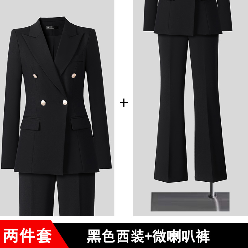 Black coat+micro pants