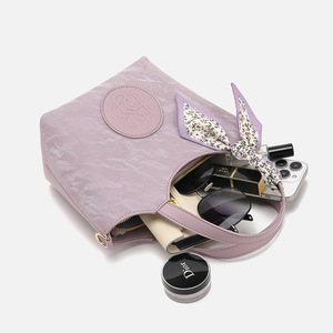 Handheld Vegetable Basket <strong>Bag</strong> with a Purple Bow, a Sophisticated Purple Violet <strong>Bag</strong>