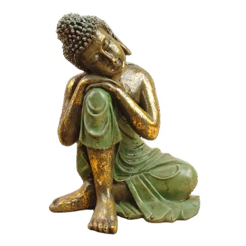 Estatua de Buda indio para decoración del hogar, regalo de bodas, de oro