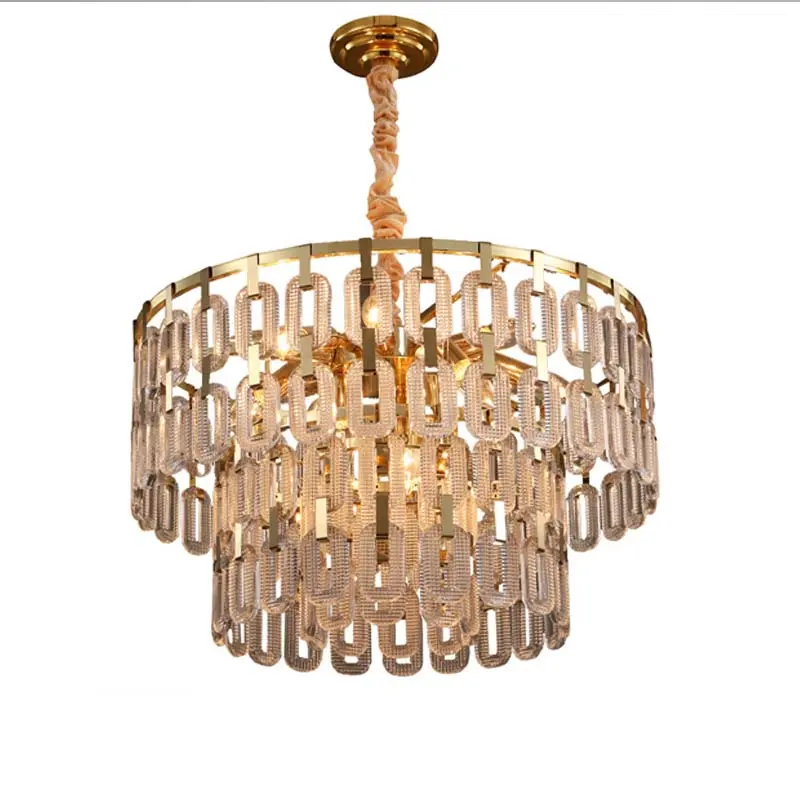 Lustre retangular dourado de bronze e14, lustre com pingente clássico de vidro de metal, moderno, lâmpada de teto