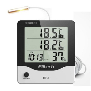 BT-3 Indoor/ Outdoor Digital Thermometer <strong>Hygrometer</strong> Temperature <strong>Hygrometer</strong> with <strong>Large</strong> LCD Display Clock and Min/max Value - Product Image 5