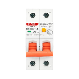 Disyuntor de corriente residual electrónico <span class=keywords><strong>2P</strong></span> 30mA AC A B tipo RCBO RCCB MCB sobre carga de protección contra fugas de corriente corta de carga de - Product Image 1