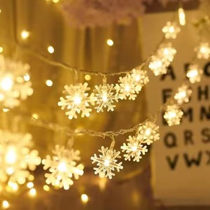 Guirnalda de luces LED de copo de nieve, guirnalda de hadas, decoraciones para árbol de Navidad, enchufe de batería USB, luces decorativas - Product Image 4