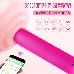 BUY1でバッグを獲得! APP操作USBブラック充電式10スピードパワーミニ振動弾丸バッテリー女性用小型バイブレーター