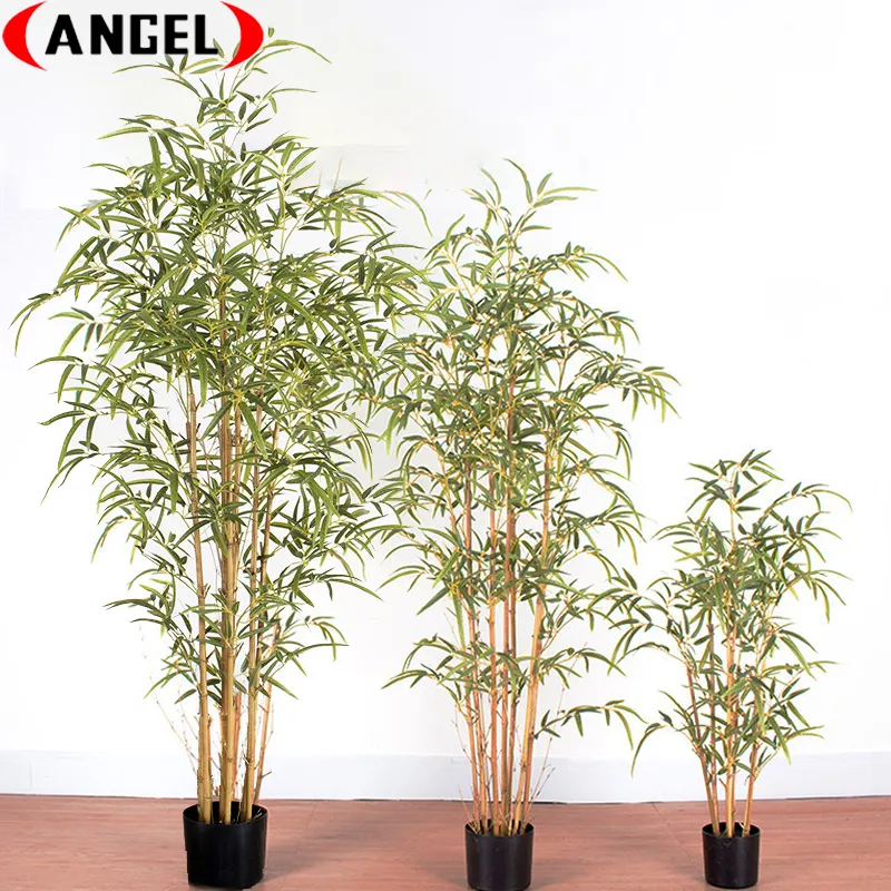 90-210cm pequeño árbol de bambú de plástico grande decoración casi natural chino plantas de bambú para la venta