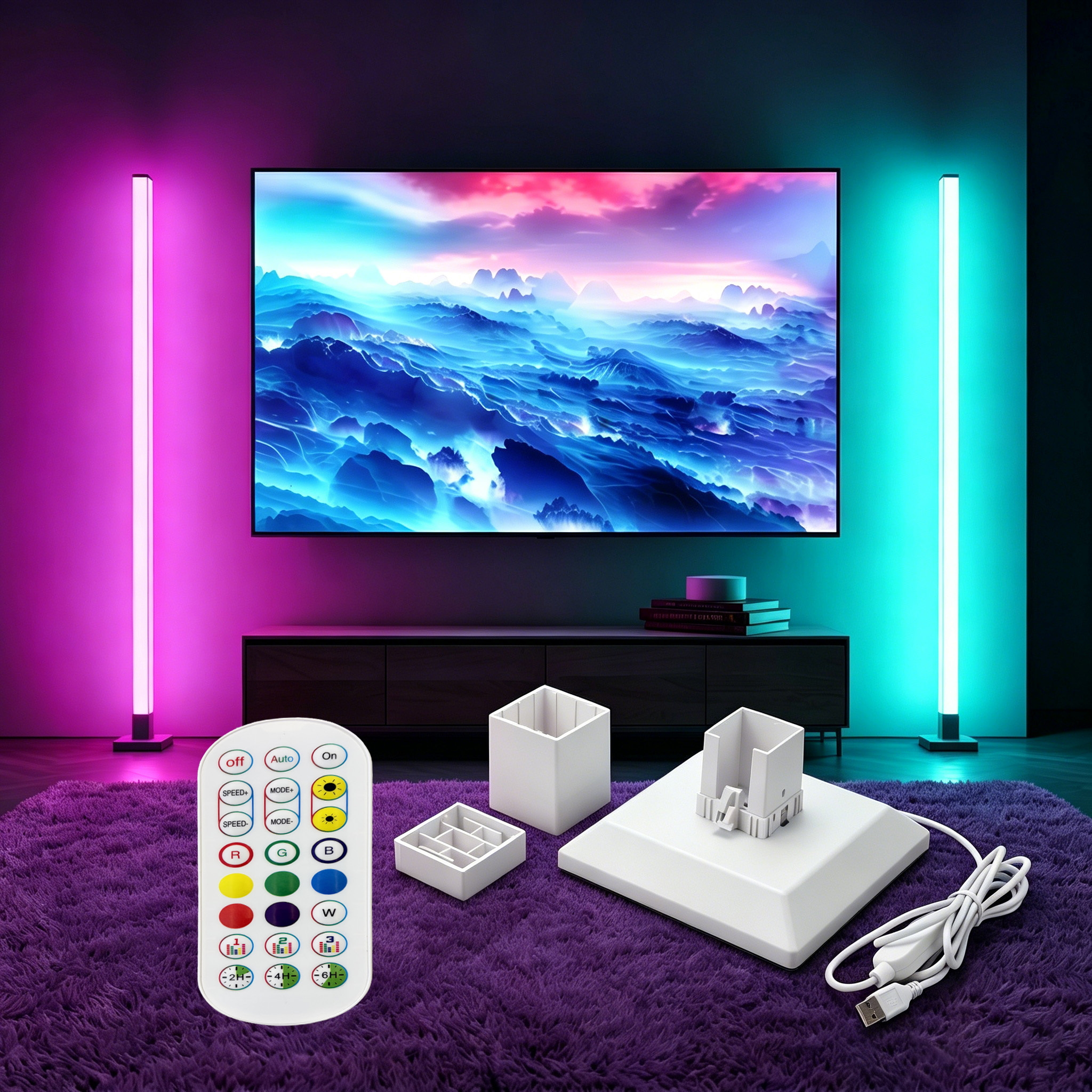 RGBIC Colorful Floor Lamp Set - 80cm