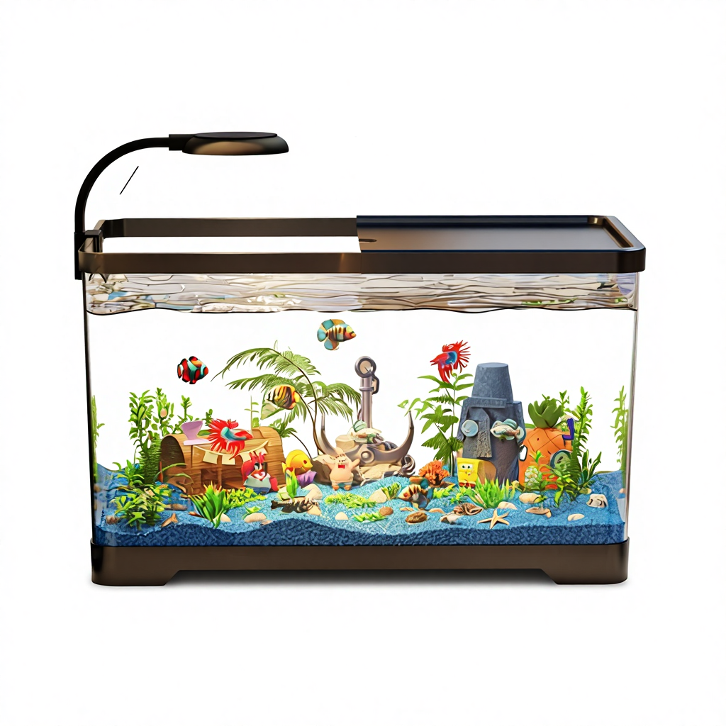 Fish tank upgrade-black six-piece set