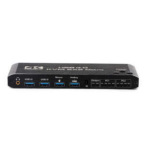 HDMlKVMスイッチ2コンピューター2モニター4K @ 60Hz USB3.0ハブ (IRリモート付き) - Product Image 6