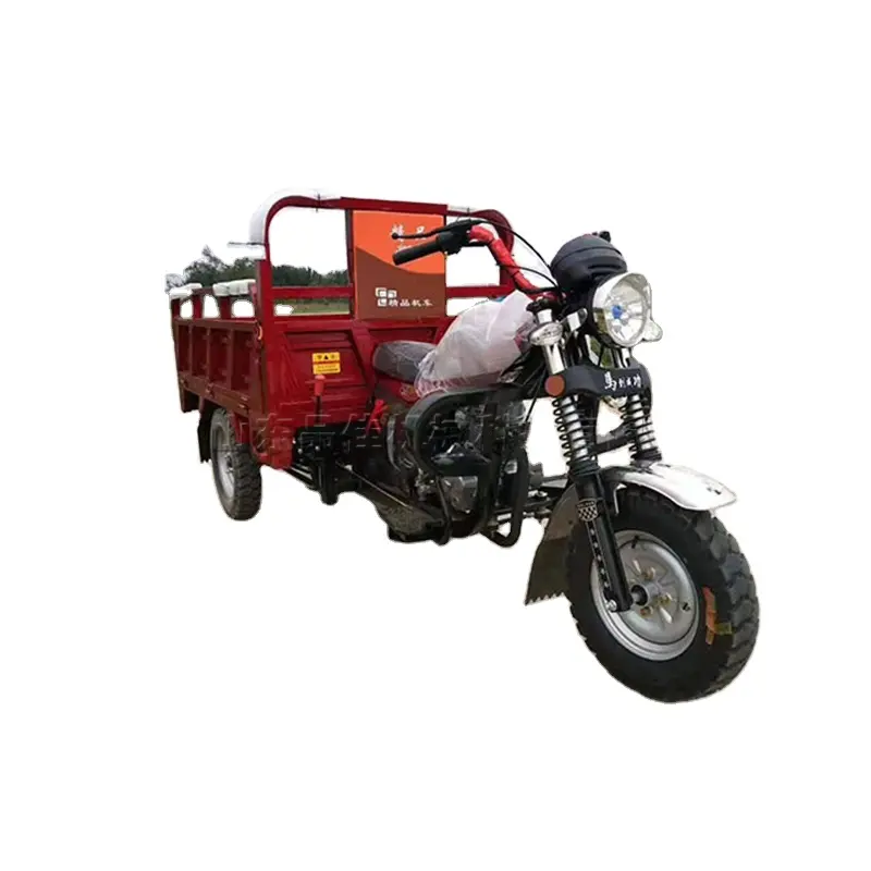 Benzinli motosiklet üç tekerlekli bisiklet tarım taşıma arabası çok amaçlı malzeme taşıma DAMPERLİ KAMYON