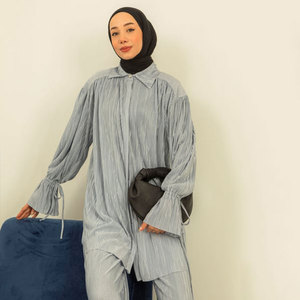 2024, скромный комплект из двух предметов в праздничном стиле, мусульманская юбка, Женское Платье макси с моллюсками и завязками на бретельках, популярный элемент Абая - Product Image 2