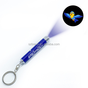 LED Mini Light Stick mit Schlüssel anhänger Laser Pointer Mini Schlüssel bund Metall projektion Schlüssel bund Projektions muster Licht - Product Image 1