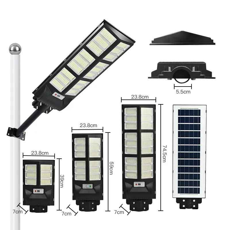 JENSJ121 200W IP65 All In One 400W Solar LED Street Light Energy Saving Radar Induction for Outdoor Use in Roads and Gardens