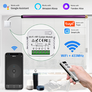 Interruptor de cortina RF inteligente, módulo de Motor TUYA WIFI de 110V/220V, Control remoto de 5 canales para persianas enrollables, código rodante de garaje