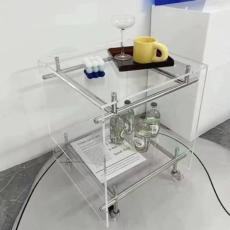 Acrylic coffee table trolley (transparent)