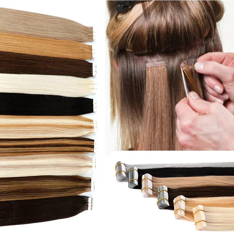 Raw Cabello Extension Cheveux Tape cuticola allineata estensioni dei capelli di trama della pelle 100% produttore di capelli umani