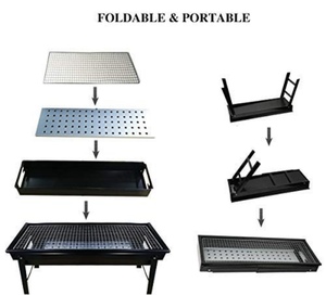 Lò nướng than hoạt tính di động cao cấp, gấp gọn được, bằng thép, phụ kiện tiện dụng cho du lịch và dã ngoại cắm trại - Product Image 3