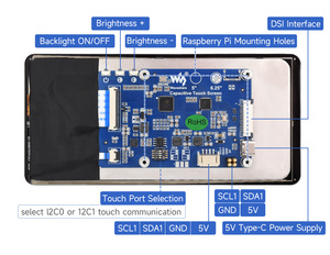 Kapazitives 6,25-Zoll-DSI-LCD-Touch-Display für Raspberry Pi 5 4B 3B 720x1560 IPS Optical Bonding DSI aus gehärtetem Glas