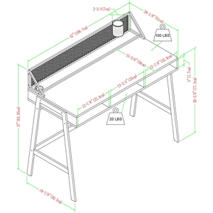 Escritorio de ordenador de almacenamiento simple con red de hierro, muebles de madera de hierro Escritorio de Estudiante - Product Image 4