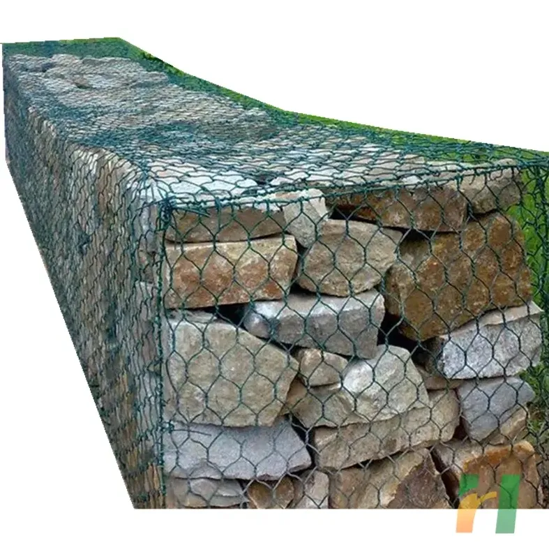 Cage hexagonale de grillage de panier de pierre de Gabion enduit de PVC